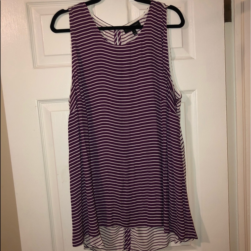 Lane Bryant Purple & White Stripes Too Size 22
